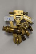 An early 20th century brass marine/nautical sextant, by Kelvin & Hughes 11.5cm