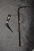 A continental porcelain and wood ornamental tobacco pipe(AF)
