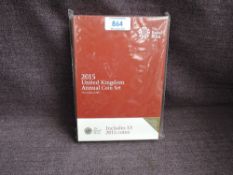 A Royal Mint 2015 United Kingdom Annual Coin Set, 13 Coins in original folder and sealed wallet