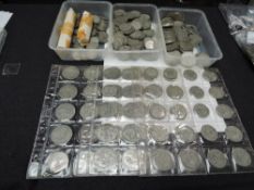 A large collection of GB 1920-1946 Silver Coins, Half Crowns, Florins and Two Shillings, total