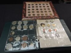 A framed and glazed display of brass Threepences, 1937-1961 includes 1946 & 1949, 30 in total