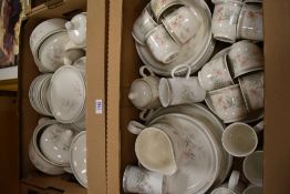 A collection of 1980s Dunoon ceramics 'Marlfield' table ware, including plates bowls, tureen, cups