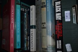 A box of books, of submarine, boat, ship and WW2 interest predominantly,