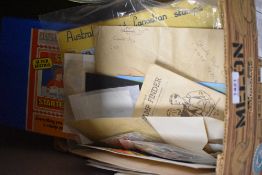 A collection of mixed stamps including sheets of unused stamps, first day covers and ephemera such