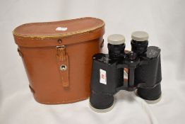 A pair of vintage Eikow Air Port 7 x 50 binoculars with case