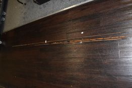 Three Oceanic style tribal fishing spears, the largest measuring 220cm long