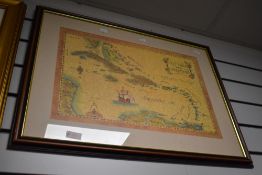 After Xandra Fisher (20th Century, American), a coloured print, A map of 'West Indies and The