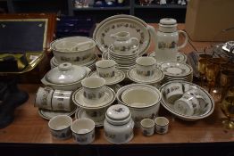 A quantity of Royal Doulton Lambethware Harvest Garland patterned tableware, to include a coffee