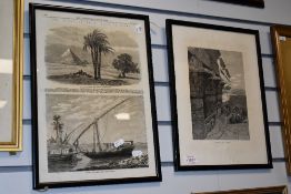After Frank Dillon (1823-1909), a monochrome print of an engraving, 'The Prince of Wales' Visit to