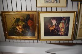 After Arnoldus Bloemers (1792-1844), a reproduction print, A still life depicting a solitary gold