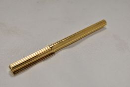 A S T Dupont Slimline converter fill fountain pen gold plated fountain pen with Dupont 18k nib. Very