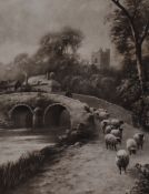 After Douglas Graham (19th Century, Scottish), a monochrome print, 'Departing Summer', framed,