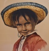 After Roger Hebbelinck (1912-1987, Belgian), two coloured prints, 'Gina' & 'Jose', two portraits