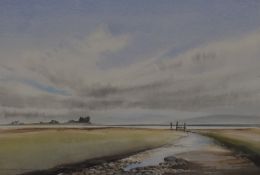 *Local Interest - G. Douglas Hyslop FRSA (20th Century, British), a watercolour, 'Piel Castle from