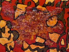 Pascal Audin (b.1957, French), mixed media with egg shell on board, 'Le Monde des Coleure', a