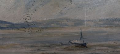 Attributed to Helen Gillow Reynolds (1907-1977), oil on canvas, Show On Estuary, depicting a lone