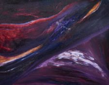 Artist Unknown (20th Century), an oil on canvas, an abstract painting the principal colours being