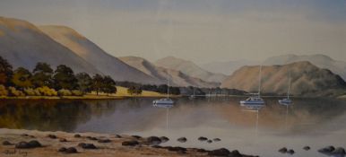 After Stuart Long (b.1962, British), a coloured print, A Lake District scene, possibly Ullswater,