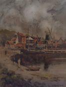 Louis Burleigh Bruhl (1861-1942, British), two watercolours, Dutch harbour depictions with