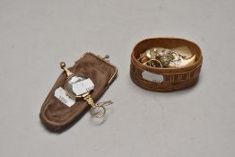 A pair of Victorian gold coloured lorgnettes, an Indian style claw brooch with white metal mounts,