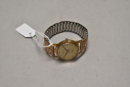A vintage gentleman's wristwatch, marked Andor 17 jewels, with Arabic and Hour makers, and elastic