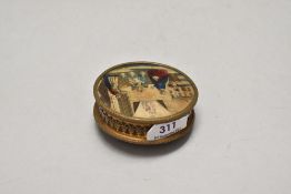An unusual 19th century rotating 'print' rotating window having risqué images, all within a circular