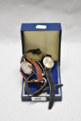 A gent's vintage Seiko wristwatch, with Quartz movement and champagne coloured dial, together with