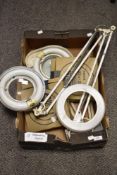 A vintage Anglepoise desk top work light and bulbs.