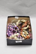 A collection of beaded costume jewellery and bangles.