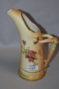 A Royal Worcester tusk jug, on blush ivory ground, with floral design, stamped '1116' to the base,
