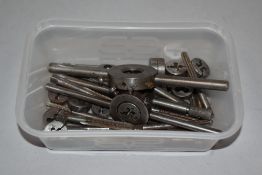 An assortment of watchmakers taps and dyes.