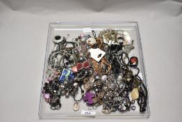 A variety of ladies necklaces, including dichroic glass and shell examples.
