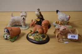 A group of animal studies, including Border Fine Arts Studies, including red squirrel, First outing,
