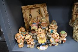 A group of hand-painted Stonecraft Pendelfin rabbit figures, of typical anthropamorphic designs to