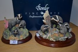 A Border Fine Arts study, Badger family, B0221.