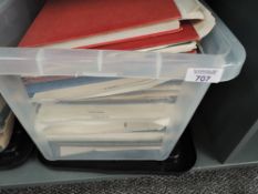 BOX CRAMMED FULL WITH ALBUMS, LEAVES, COLLECTIONS AND A LOT MORE THOUSANDS OF STAMPS Old tub crammed