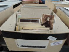 BOX OF CARTE DE VISITES, STEREO CARDS ETC QUEEN VICTORIA ERA Fascinating box with with photos, carte