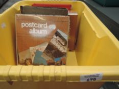 TUB WITH FOUR POSTCARD COLLECTIONS SOLD AS ONE LARGE LOT Four varied post card collections, with