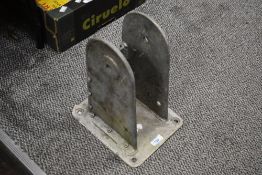 A galvanised steel main mast bracket, 33cm tall