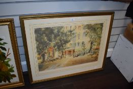 A.W Brown (19th/20th Century), a coloured print, 'Grassemarket, S.France', signed in pencil to the