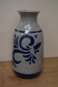 A mid-20th Century West German vase, Uebelacker Keramik, the mottled and glazed body with stylised