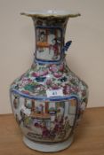 A 19th Century Chinese famille rose polychrome vase, of baluster form, decorated with floral