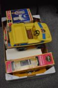 A collection of pedigree Sindy accessories, including wall cooker, wash basin, bed and bed