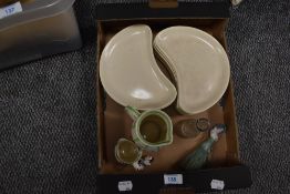 A selection of items to include; Hallmarked silver cuffed cut glas bud vase, Susie cooper kidney