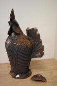 A terracotta cockerel study, AF, approx 51cm in height.