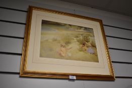 After Sir William Russell Flint RA ROI (1880-1969), coloured print, 'Alexandrine And Josette On