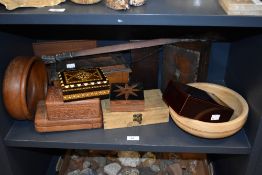 An assorted collection of hardwood and other boxes, to include oriental lacquered jewellery boxes,