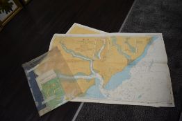 Five Coastal Navigation charts illustrating areas within Essex, Suffolk, and Norfolk