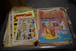 A box full of retro The Beano magazine.