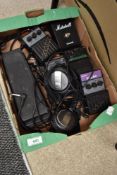 A selection of effects pedals etc